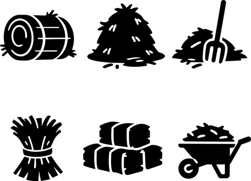 Vector glyph icon hay farming agriculture