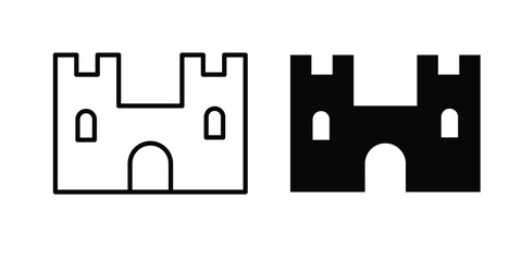 Castle icon solid Design. Line icons for web © Pop
