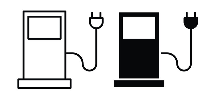 Charging station icon solid Design. Line icons for web