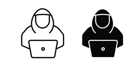 Hacker icon solid Design. Line icons for web © Pop