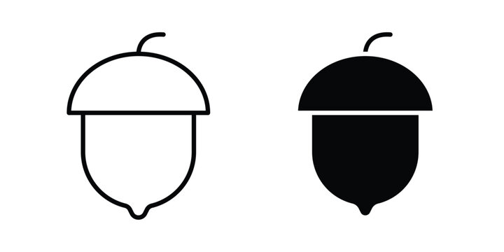 Hazelnut icon solid Design. Line icons for web