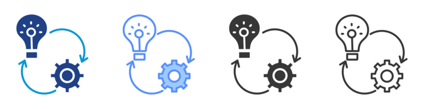 Serviceability icon set multiple style collection	
