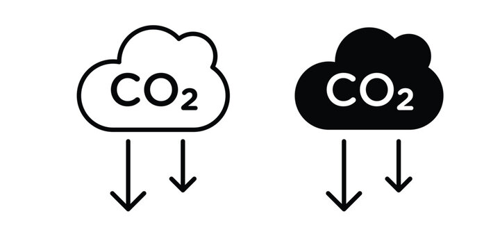 Low carbon dioxide icon solid Design. Line icons for web