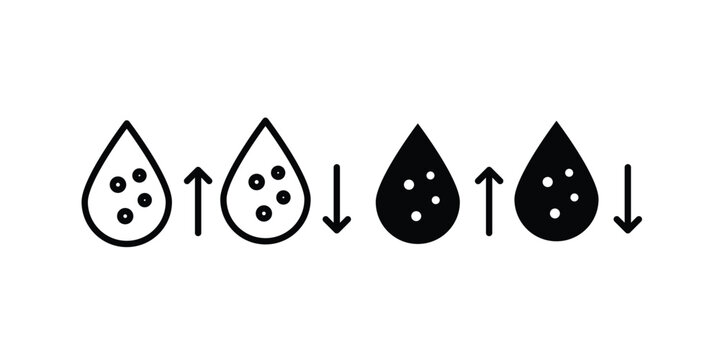 Low and high cholesterol icon solid Design. Line icons for web