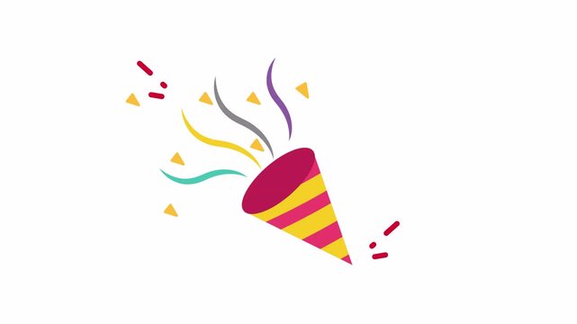 Festive party popper icon for digital celebrations. Perfect for social media, virtual events, invitations, and greeting cards design.