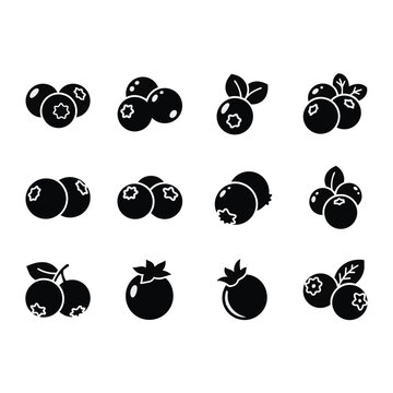 Black icons of various berries fruit.