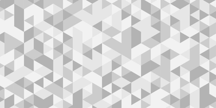 Abstract paper seamless pattern origami white, gray square cube triangulated random cube low polygon triangle textile textile corporate creative wallpaper design.