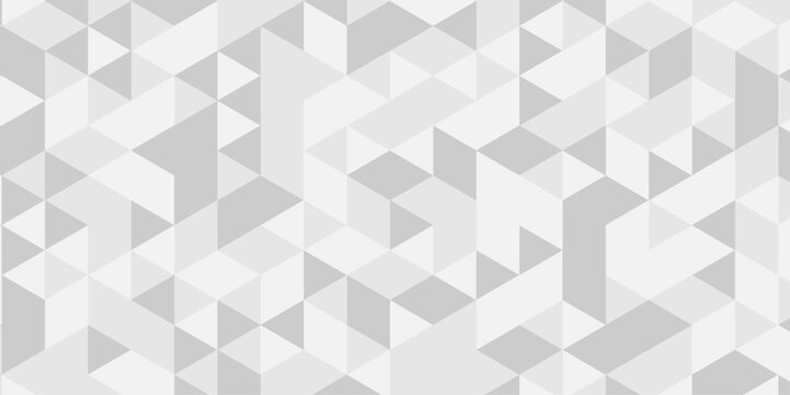 Abstract paper seamless pattern origami white, gray square cube triangulated random cube low polygon triangle textile textile corporate creative wallpaper design.