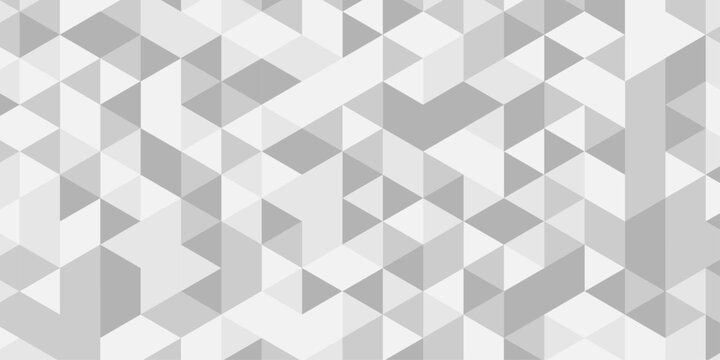 Abstract paper seamless pattern origami white, gray square cube triangulated random cube low polygon triangle textile textile corporate creative wallpaper design.