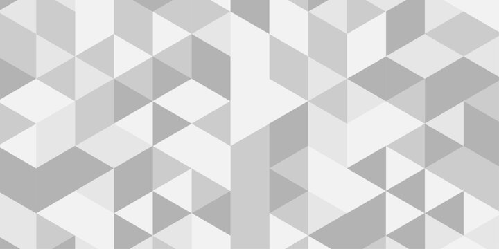 Abstract paper seamless pattern origami white, gray square cube triangulated random cube low polygon triangle textile textile corporate creative wallpaper design.