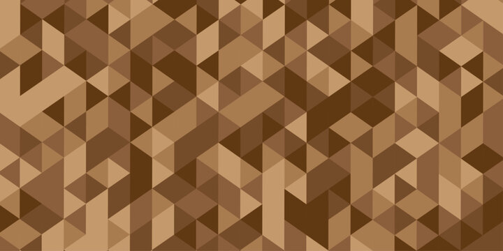 Abstract paper seamless pattern origami orange and brown gradient square cube triangulated. random cube low polygon triangle textile corporate creative wallpaper design.
