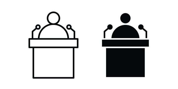 Politician speaker icon solid Design. Line icons for web