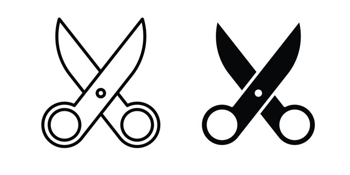 Scissors icon solid Design. Line icons for web