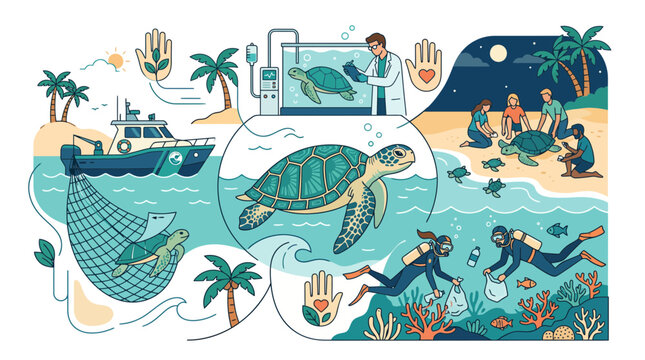 Sea Turtle Conservation: Rescue, Rehabilitation, Release, and Ocean Cleanup