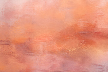 Fototapeta premium Abstract terracotta and peach pastel background with soft oil paint texture and warm light