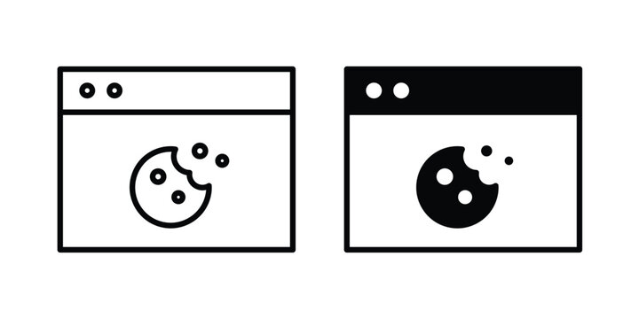 web Cookies icon solid Design. Line icons for web