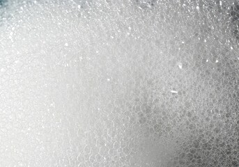 Fototapeta premium A close-up abstract view of white foamy texture showing small uniform bubbles in isolation against a clean bright background ,soapy ,chemical ,uniform