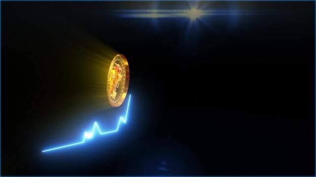 A glowing Bitcoin coin with rainbow reflections and golden details symbolizes the future of digital finance. The dark background and radiant light emphasize innovation, technology, and cryptocurrency 