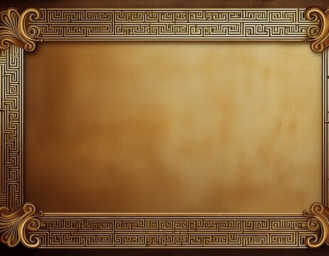 ancient greek key border frame with textured background