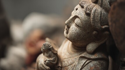 Fototapeta premium Ancient stone figure sculpture