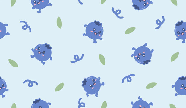 Delicious blueberry fruits pattern background vector design
