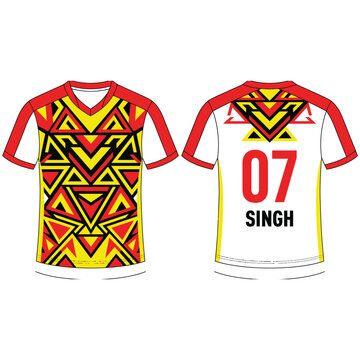 Custom sports team jersey design with geometric pattern and number 07 singh