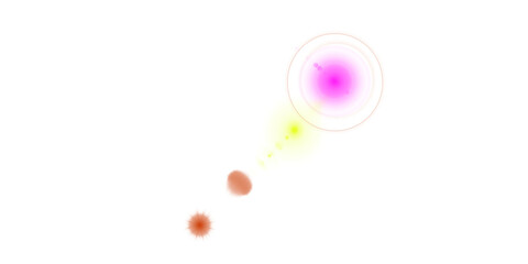 Beautiful purple lens flare light effects with colorful bokeh spots on black background for cinematic film overlay works