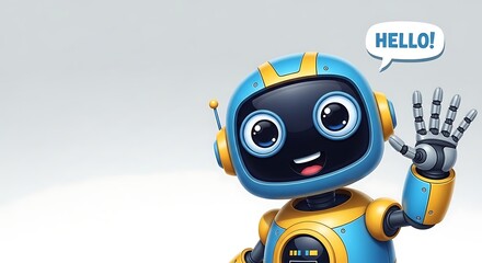 Obraz premium Cute Robot AI powered waving