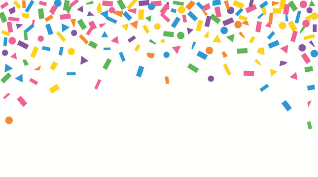 Confetti falling on background. Party festive firework. Carnival confetti isoltaed on white background.