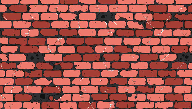 Industrial Red Brick Wall and Weathered Masonry Architecture Texture Background