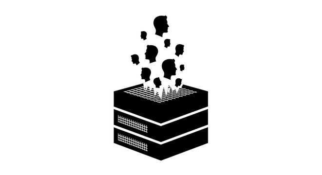 Black cube with data exploding out.