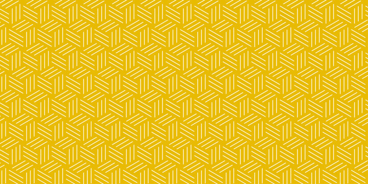 Futuristic minimal honeycomb mosaic yellow background. Modern hexagon seamless vector pattern. Seamless pattern with hexagon fabric geometric pattern. Abstract ornament diamond tile design.