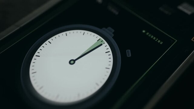 Digital analog clock with a green-highlighted section indicating time