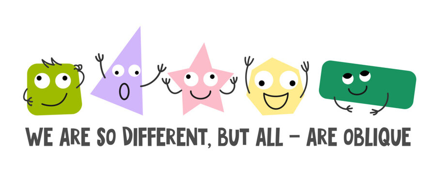 A row of colorful geometric doodle characters with a punny quote Perfect for community group shirts, school posters, and corporate team-building merchandise. for T-shirt and Mugs