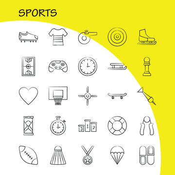 Collection of sports icons and symbols