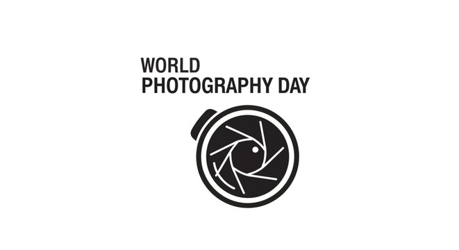 World Photography Day Minimalist Icon Illustration