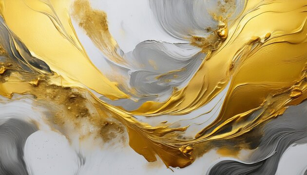gold and grey texture abstract on white background painting made of gold leaf on a white background generative ai