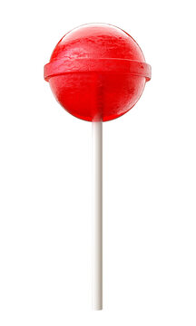 Red lollipop candy 3d with transparent background