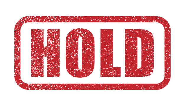 Red Grunge Stamp with the Word HOLD Stamped in White on a White Background