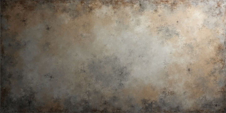 Old grunge background with aged metal texture featuring a vintage brown rust pattern on a dirty metallic surface for an antique backdrop design