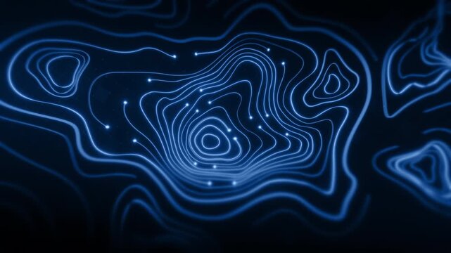 Futuristic Holographic Terrain environment, geomorphology, topography motion graphic user interface head up display screen