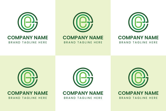 Letters GEE EGE EEG EGG GEG GGE Monogram Logo Set, suitable for any business