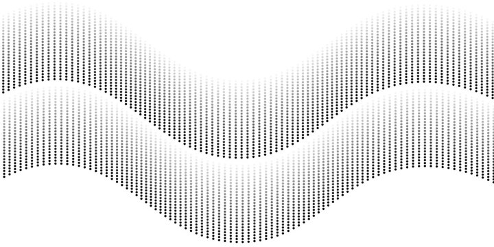 Dotted wave line pattern. Black halftone undulate net background. Abstract stipple particle flow wallpaper. Curved dashed gradient element for poser, banner, presentation, booklet, flyer. Vector