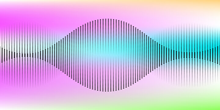 Dotted wave line pattern. Black halftone undulate net background. Abstract stipple particle flow wallpaper. Curved dashed gradient element for poser, banner, presentation, booklet, flyer. Vector