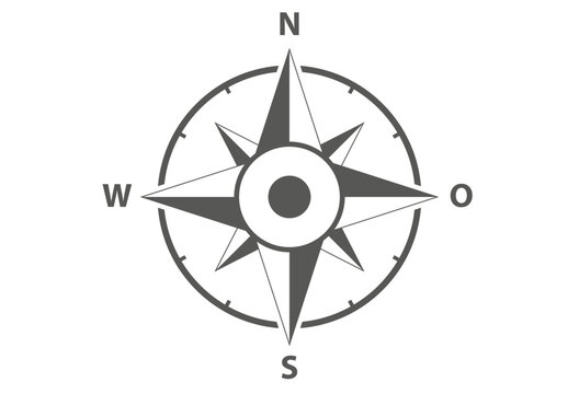 Einfacher Kompass, Zeichnung, Icon