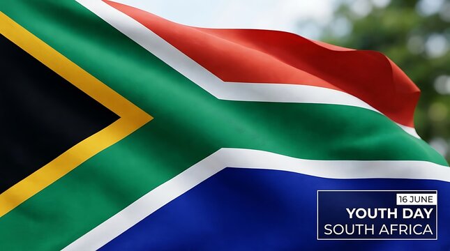 Youth day south africa commemoration vibrant south african flag waving for national holiday