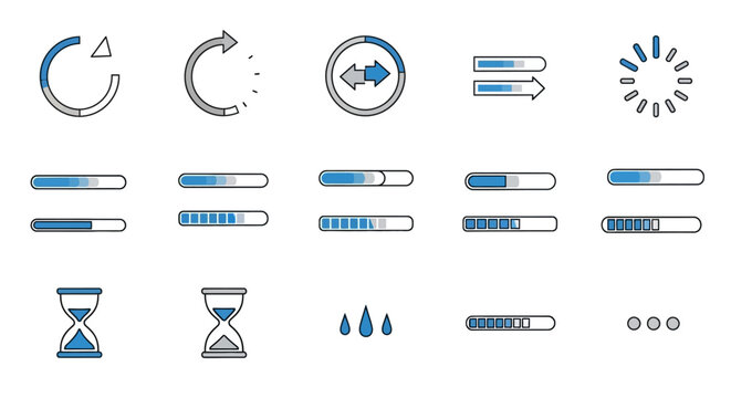 Collection of various loading icons.