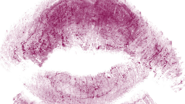 Beauty Makeup Kiss Print with Artistic Lipstick Texture