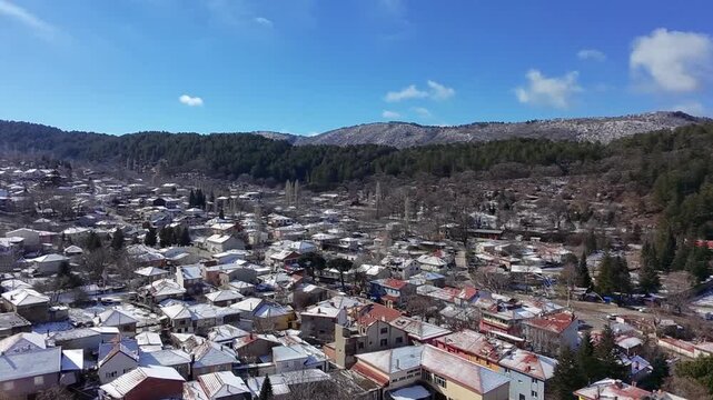 Bozdağ Village Mount Tmolus Snowy Hamlet, Lydian Empire Heritage Manisa Turkey Aerial Vista