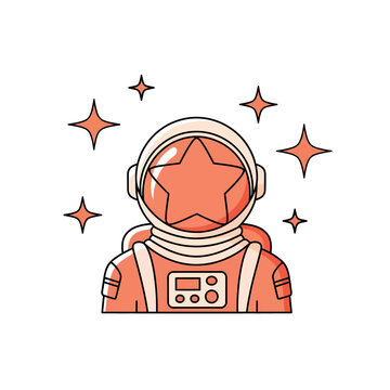 Astronaut in Space Suit Helmet.